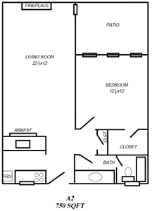 Two Bedroom / Two Bath - 1,100 Sq. Ft.*